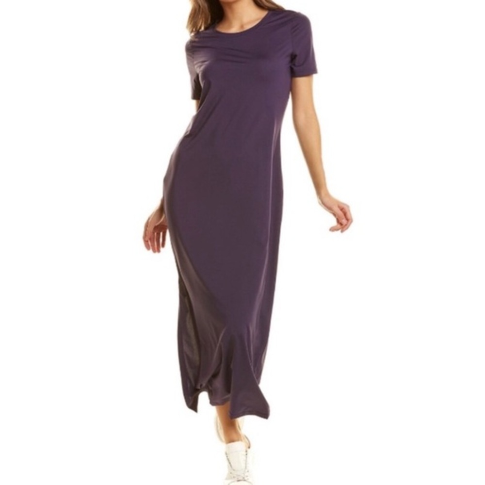 Theory Cherryal travel jersey maxi dress in green